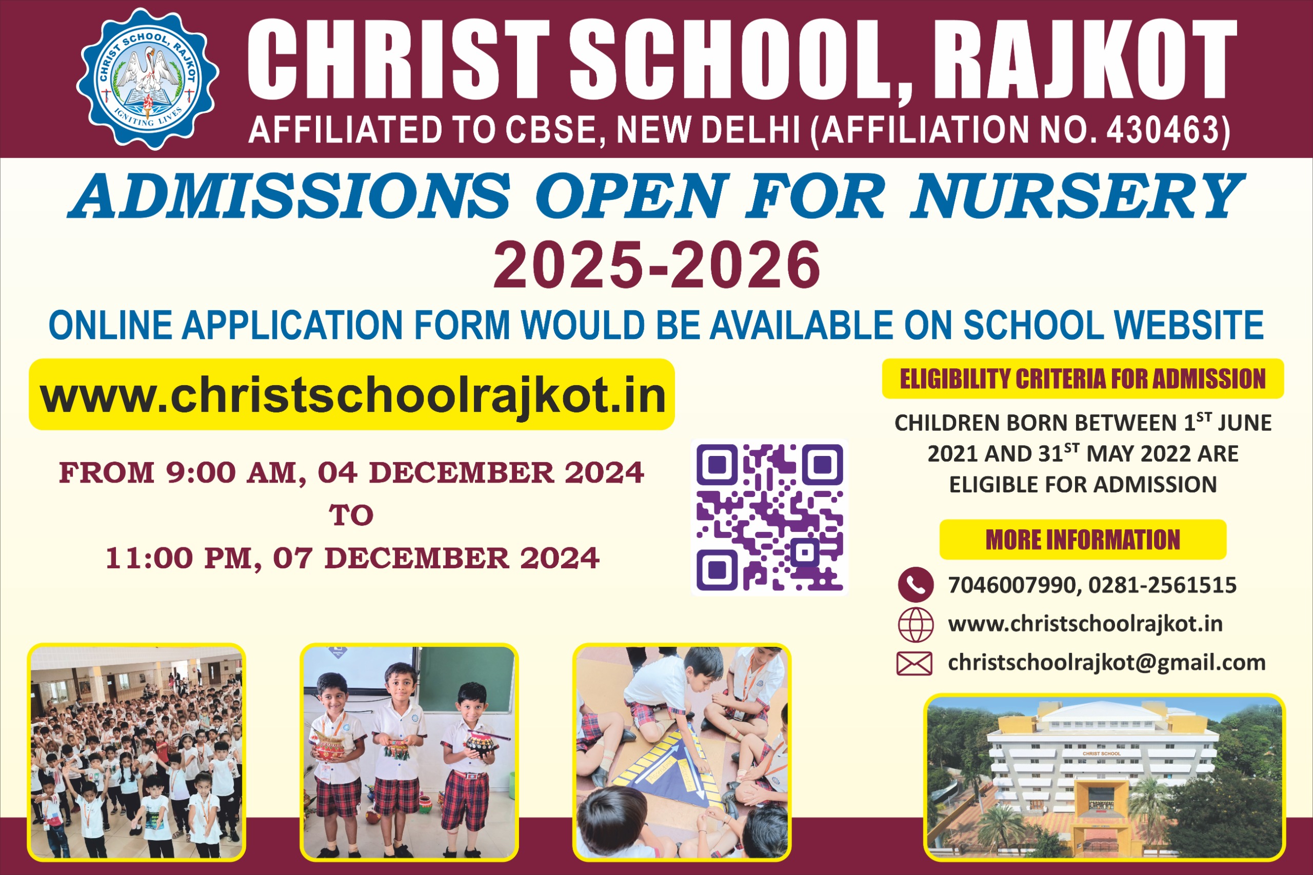 Christ School, Rajkot Admission 2025-26